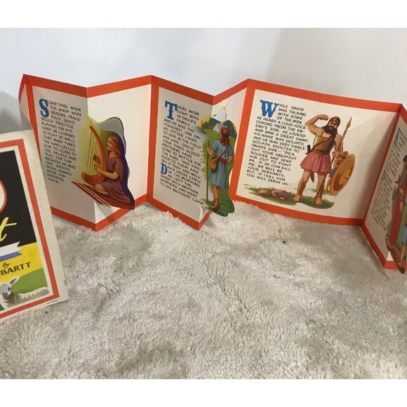 Vtg David & The Giant Goliath Stand Up Classic Story Book By P Hubbart Religious - Picture 2 of 4